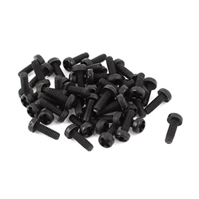 Image of sourcingmap M2 x 6mm Nylon Phillips Cross Pan Head Machine Screws Black 50 PCS