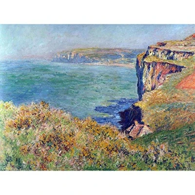 Image of Wee Blue Coo Claude Monet Cliffs At Varengeville Old Master Painting Art Print Poster Wall Decor 12X16 Inch
