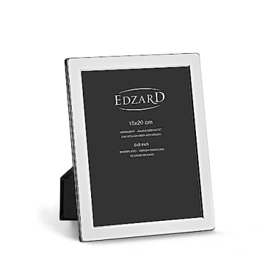 Image of Edzard Photo Frame Salerno, 6x8 inch (15x20 cm), Silver Plated Picture Frame, Tarnish Protected
