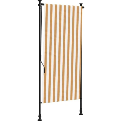 Image of vidaXL Outdoor Roller Blind Orange and White 100x270 cm Fabric&amp;Steel