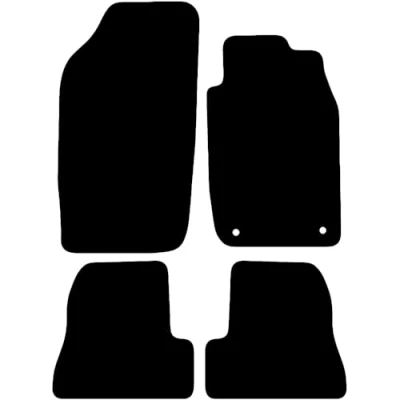 Image of Carsio Carpet Car Mats For Peugeot 206CC 2001 2007 Tailored Fit Floor Mat Set Complete Accessory Black Custom Fitted All Weather, Anti Slip Backing &amp; Trim