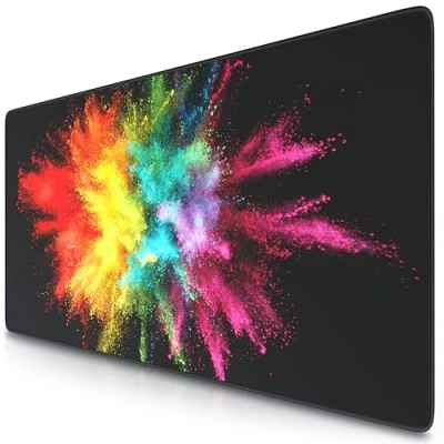 Image of TITANWOLF XXL Mouse Mat Pad 900 x 400 3mm Speed Gaming Extra Large MousePad Table Size Improved Precision and Design Color Explosion