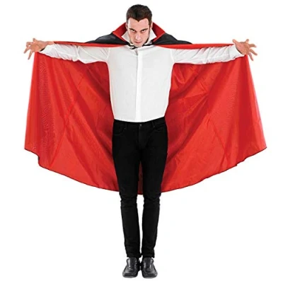 Image of Fun Shack Red and Black Cape, Vampire Dracula Cape Adult, Adult Men Women One Size