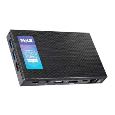 Image of MeLE Quieter4C Fanless Mini PC 12th Alder Lake N100 (up to 3.4GHz, 4C/4T) 16GB LPDDR4x 512GB Personal Computer Windows 11 Pro Support 4K Triple Display Dual HDMI All in One USB C WiFi 5 BT5.1 Ethernet