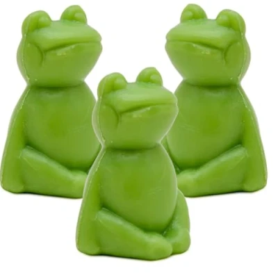 Image of La Maison du Savon de Marseille French Frog Shaped Soap for Body Wash or Decoration Apple Fragrance 20g Novelty Bar Set of 3