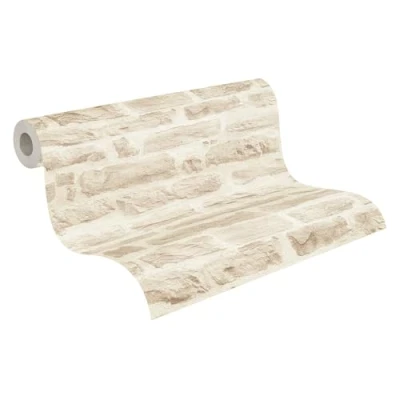 Image of A.S. Creation 35580 3 Best of Wood and Stone Realistic Brick Design Wallpaper, Beige/Cream, 10.05 m x 53 cm