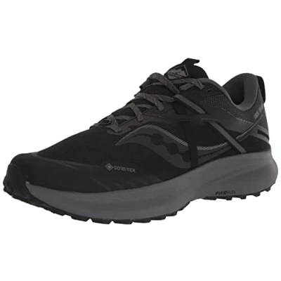 Image of Saucony Ride 15 TR Gore TEX Trail Running Shoes AW23 Black Charcoal