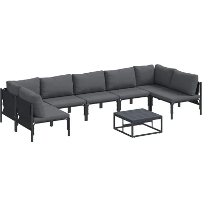 Image of Vidaxl Garden Sofa Set 8 pcs Anthracite Steel