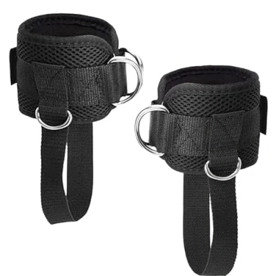 Image of JJiaoLinin Ankle Strap,2Pcs Straps for Cable Machines Fitness Strap Padded Cuffs Adjustable Glute Kickback D Ring Muscle Workout