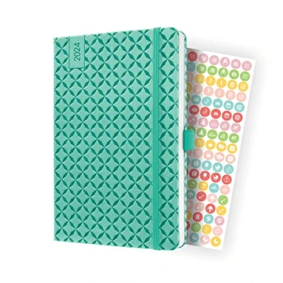 Image of SIGEL J4127 Jolie Weekly planner 2024, hardcover, 13,5 x 20,3 cm, 174 pages, mint Green