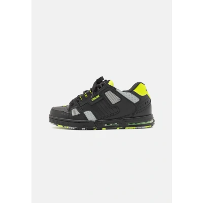 Image of Globe Sabre Skate shoes, Men&#039;s, Size: 6.5, Black/lime leather and imitation