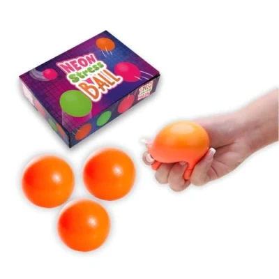 Image of Squeeze Stress Balls Hand Exercise 3 Pack Neon Squishy Ball Grip Strength Trainer Therapy Ideal Fidget Toys Anxiety Relief for Kids and Adults By Playlearn