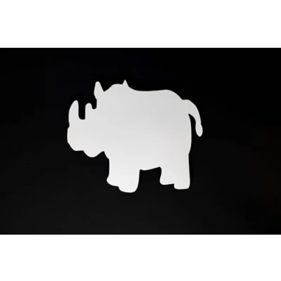 Image of Marco Paul White Wooden Night Light Wall Mounted Nursery Lighting Baby Kids Childs Room Lamp Bedroom Décor Bedside Accessories Home Decor (Rhino)