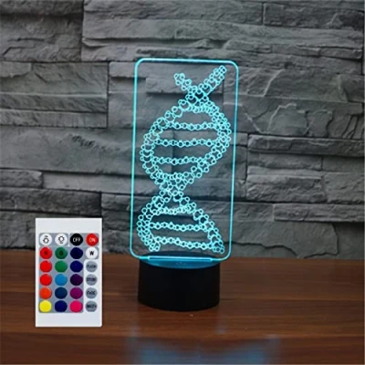 Image of SUPERHONGJIHAO Night Light for Kids 3D DNA Led Lamp with Remote Control 16 Color Changing Xmas Birthday Gift Child