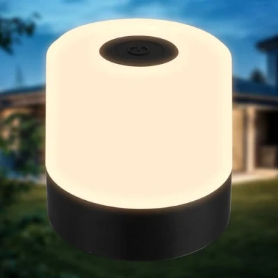 Image of B.K.Licht Mini LED Table Lamp Wireless IP44 with Touch Phase dimmable, Rechargeable Battery, USB C Cable, Bedside lamp, Decorative Outdoor Children&#039;s Room, 7x7 cm, Black
