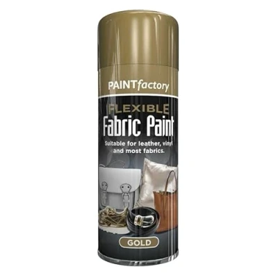 Image of AlezyB 2 x Flexible Fabric Gold 200ml, Spray Paint Leather Vinyl Textile Clothes Fast Drying