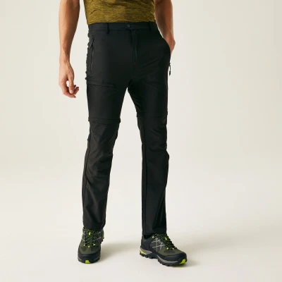 Image of Regatta Men&#039;s Water repellent Highton II Zip Off Walking Trousers Black, Size: 32 S