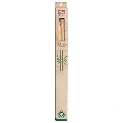 Image of Prym Single Pointed Knitting Pins Bamboo 33 cm 9.00 mm, Natural, One Size