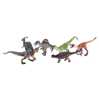 Image of MOJO 6pc Dinosaur Prehistoric Life Playset Hand Painted Toy Figure Collection True to &amp; Highly Detailed Designed in UK