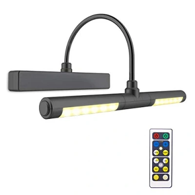 Image of BIGLIGHT Picture Light with Remote Control,Wireless Battery Operated LED Wall Lights,13 Inches Rotatable Head 3 Lighting Modes, Dimmable Display Lights for Dartboard Pictures Black