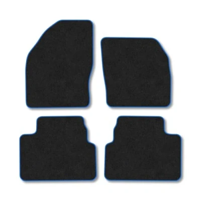 Image of Car Mats Compatible with Ford Kuga (2008 2012) Tailored Fit Blue Carpet Floor Set Accessory Custom 4 Pieces Anti Slip Backing &amp; Binding Trim Edge