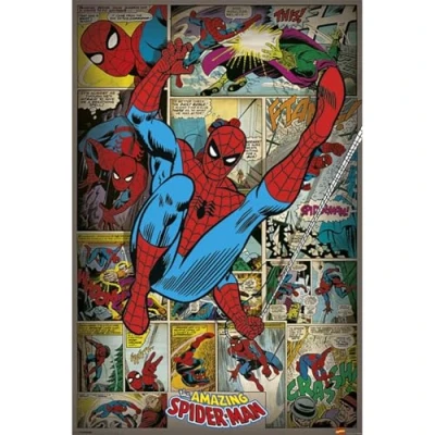 Image of Marvel Comics, Spider Man Retro Maxi Poster, Multi Colour, 61 x 91.5 cm