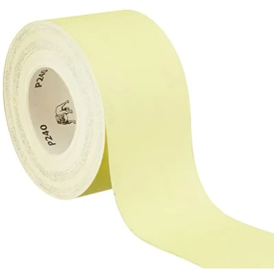 Image of Mirka Yellow sanding Paper Abrasive roll / 93mm x 50m P240 of hardwood, softwood, paint, filler, plastic 1