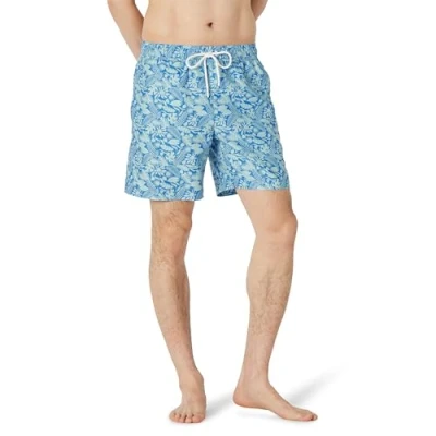 Image of Amazon Essentials Men&#039;s 7&quot; Quick Dry Swimming Trunks, Blue Tropical Leaves, XXL