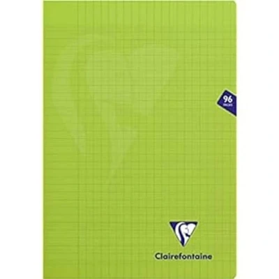 Image of Clairefontaine Ref 353161C Mimeys Side Stapled Notebook (96 Pages) A4 Size, Polypro Cover, 90gsm Brushed Vellum Paper, Séyès Ruling Green Cover