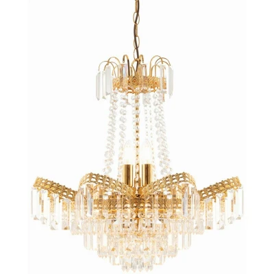 Image of Adagio 9 Light Chandelier Glass Beads &amp; Gold Finish, E14