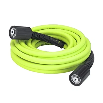 Image of Flexzilla Pressure Washer Hose with M22 Fittings, 1/4 in. x 25 ft., ZillaGreen HFZPW3425M E