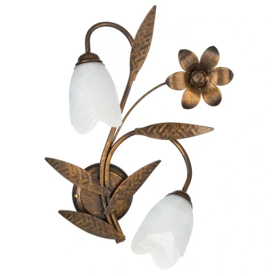 Image of Sonia Flower Design Wall Lamp, Glass Shades, 2x E14