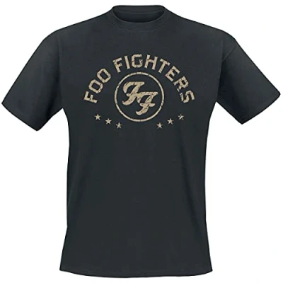 Image of Paradiso Clothing FOO Fighters Arched Stars Print Tshirt, Women&#039;s, Size: Medium, Black