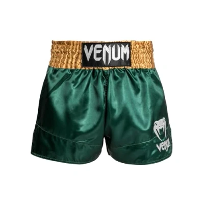 Image of Venum, Classic Muay Thai Shorts, Men&#039;s, S, Green/Gold/White