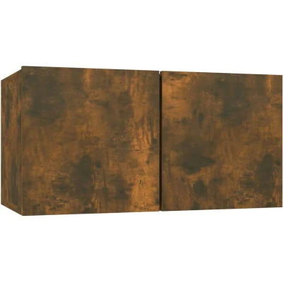 Image of vidaXL Hanging TV Cabinet Smoked Oak 60x30x30 cm Engineered Wood