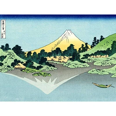 Image of Artery8 Hokusai 36 Views Fuji Lake Kawaguchi Woodblock Japan Large Wall Art Poster Print Thick Paper 18X24 Inch