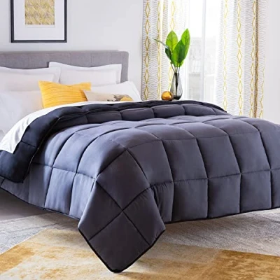Image of Linenspa 4 Seasons Microfibre Duvet All Season Ultra Soft 220 x 240 cm, Black/Graphite