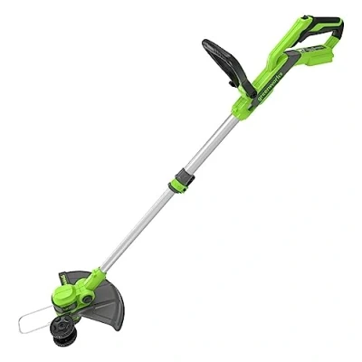 Image of Greenworks 40V Cordless Strimmer Lawn Edger With Wheel For Small To Medium Gardens, 33cm Cutting Width, Autofeed 1.65mm Nylon Line, WITHOUT Battery &amp; Charger, 3 Year Guarantee G40LT33