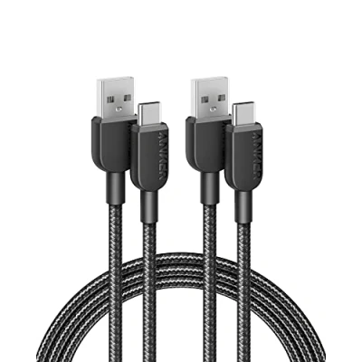 Image of Anker USB C Charger Cable, 2 Pack 6 ft (1.8 m) to Durable Braided Phone For iPhone 15, Galaxy S23, Note10, LG, Switch, and More
