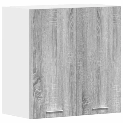 Image of vidaXL Grey Sonoma Hanging Cabinet: Engineered Wood Kitchen Furniture, Durable and Easy to Clean, Ample Storage with Doors