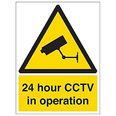 Image of V Safety Eco Friendly Warning Security 24 Hour Cctv In Operation 200 x 300 mm