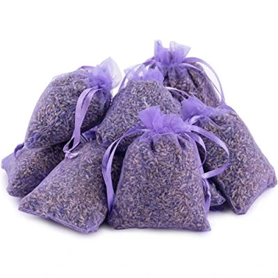 Image of Pack of 12 Lavender Sachets Bags, Dried Flowers Fragrance for Drawers, Closets, Wardrobe, Cars, Home, Party Decoration