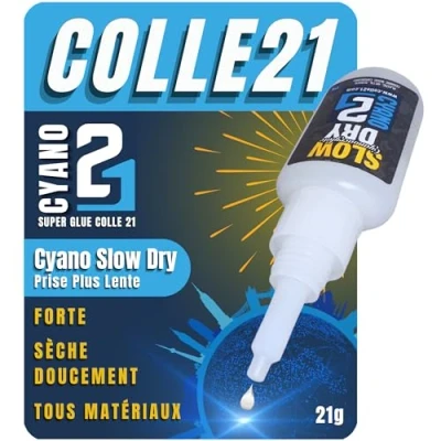 Image of SLOW DRY Ammo Mig / Colle21 Super Glue Cyanoacrylic for a slower setting, 15 seconds, 21 g with precision cannula model making and DIY.
