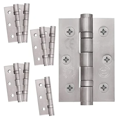 Image of EAI Door Hinges 3 Inch / 76mm Ball Bearing 4 Pair [8 &amp; Screws] Stainless Steel