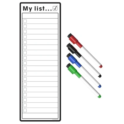 Image of TMS Magnetic To Do List and Weekly Planner Slim A3 Organise Your Chores, Housework, Office Business Tasks With Our Dry Wipe Boards 4 Erase Pens! (White, S3)
