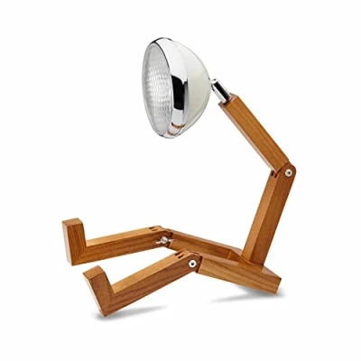 Image of MR. Wattson Mini Table Lamp Handmade Adjustable USB Powered LED Bedside + Desk Light W16.4 x D9 H11 25.5cm Vintage White