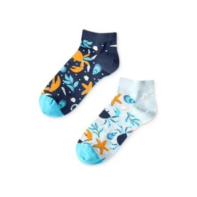 Image of Dedoles Unisex Socks for Women, Men &amp; Kids Cotton Funny Designs Football Bicycle Horses Plants Firefighter Gift Mismatched, Design: Sea Crab, Colour: Blue, Size: 8 9.5 W / 9 11 M UK