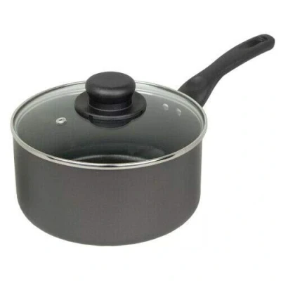 Image of 18CM Milk PAN + Glass LID Sauce Pot Tea Handle Kitchen Non Stick COOKWARE New
