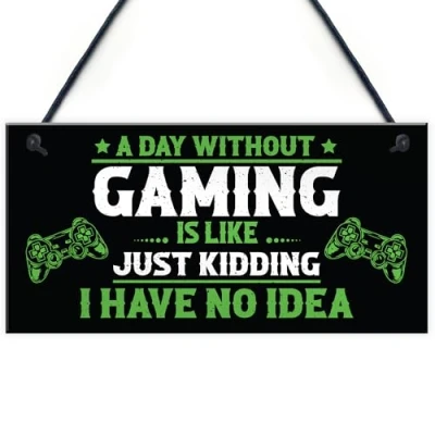 Image of Red Ocean Gaming Bedroom Door Sign Funny Novelty Gamer Gifts Accessories Christmas For Birthday Brother Son Dad