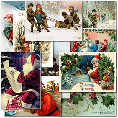 Image of doodlecards Pack of 10 Mixed Victorian Christmas Cards. Printed in UK, Premium Quality &amp; 100% Recyclable.
